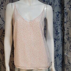 Banana Republic White And Red Patterned Cami Blouse Size Small